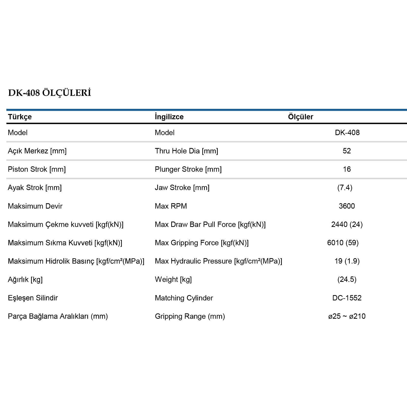 hidrolik torna aynası ölçüleri